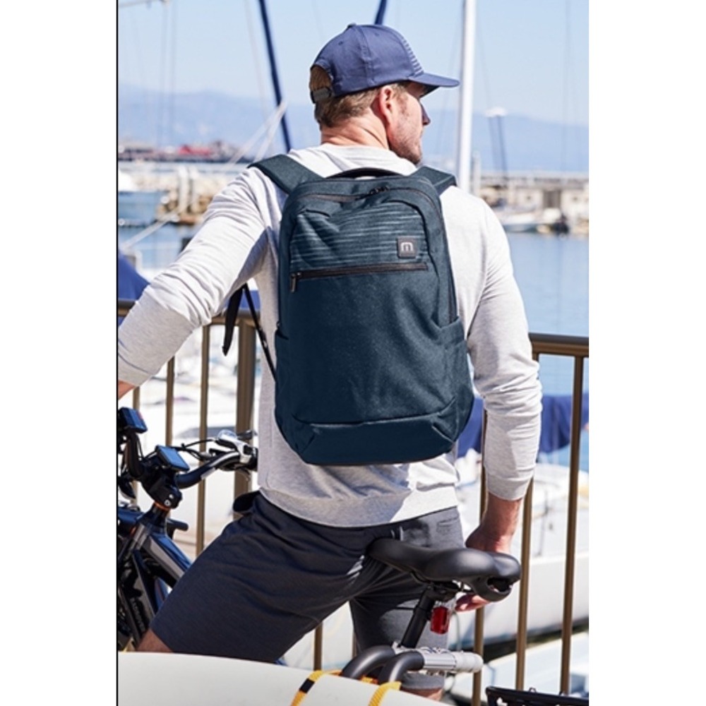 TravisMathew Approach Backpack TMB100 Golf Blue‎ Laptop Compartment Company Logo